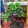 Image 1 : ESTATE BAMBOO TRAY TABLE W/FAUX SILK PLANT
