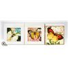 Image 1 : 3 SQUARE CERAMIC TRIVETS,BUTTERFLY