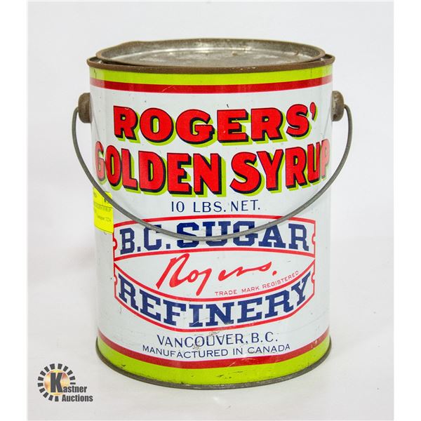 VINTAGE ROGERS GOLDEN SYRUP 10 LB TIN WITH LID