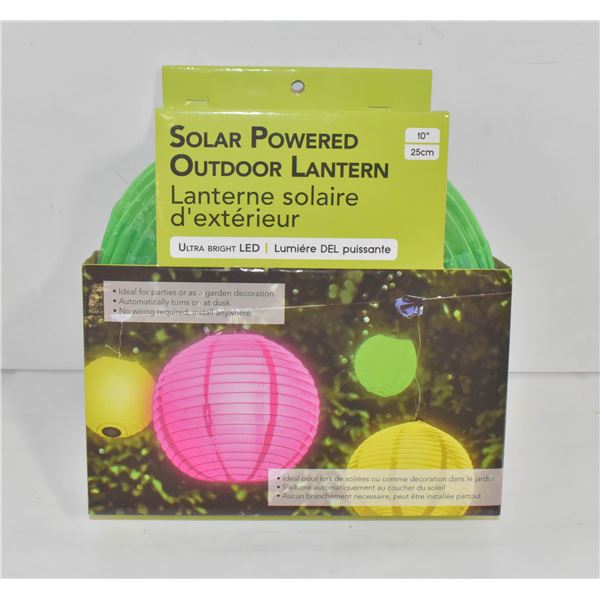 10" OUTDOOR SOLAR POWER LANTERN,GREEN