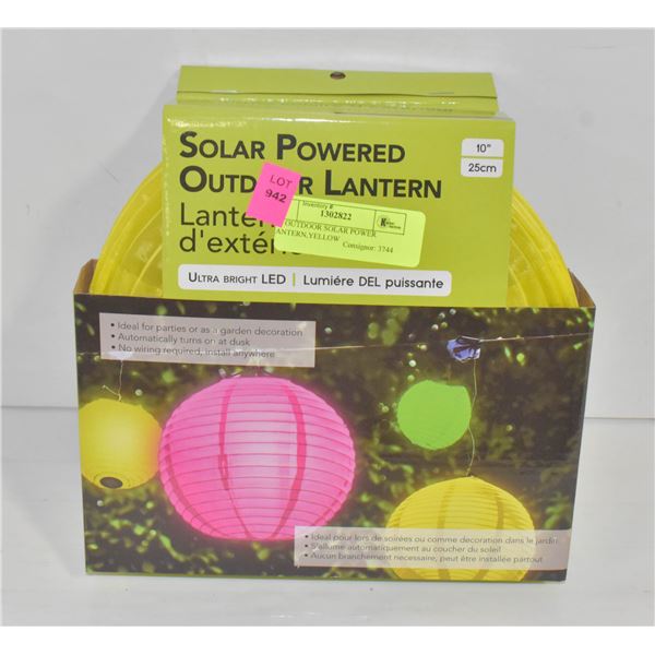 10" OUTDOOR SOLAR POWER LANTERN,YELLOW