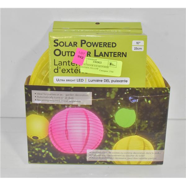 10" OUTDOOR SOLAR POWER LANTERN,YELLOW