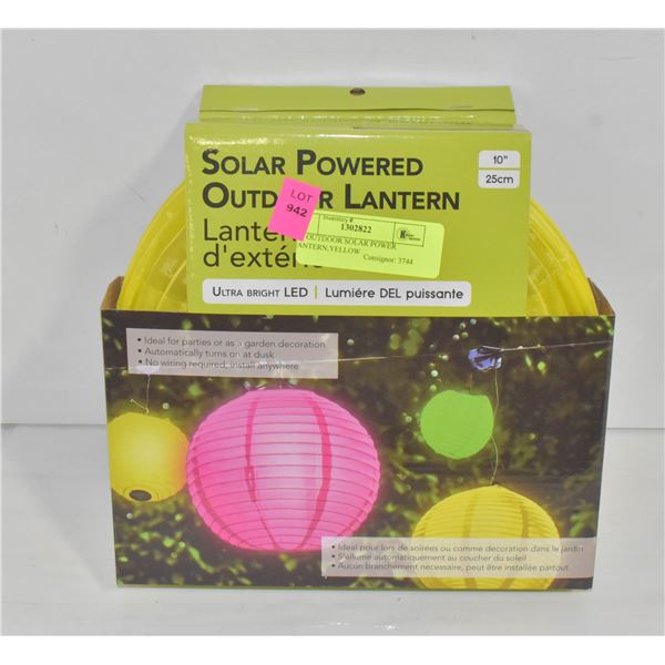 10" OUTDOOR SOLAR POWER LANTERN,YELLOW