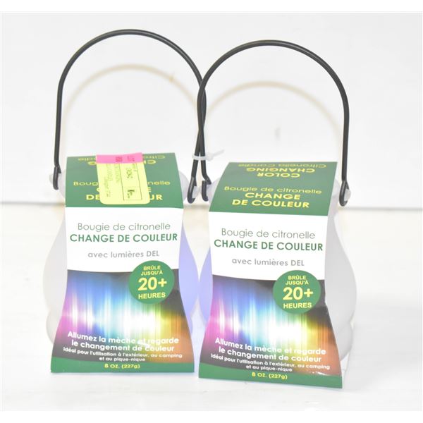 2 LED COLOR CHANGING CITRONELLA CANDLES