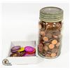 Image 1 : MASON JAR FULL OLD PENNIES