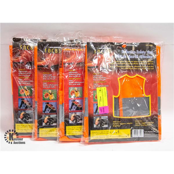 4 PACKS OF REFLECTIVE SAFETY VESTS