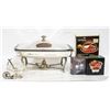 Image 1 : NEW SILVER PLATE CRYSTAL TABLEWARE & CHAFING DISH