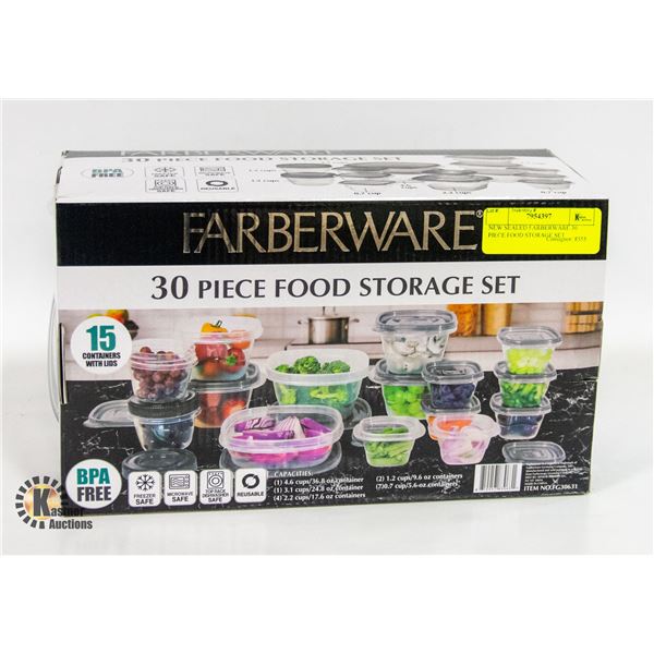 NEW SEALED FARBERWARE 30 PIECE FOOD STORAGE SET