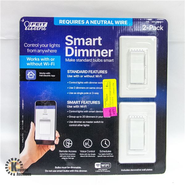 NEW SEALED FEIT SMART DIMMER 2 PK WIFI CONTROL