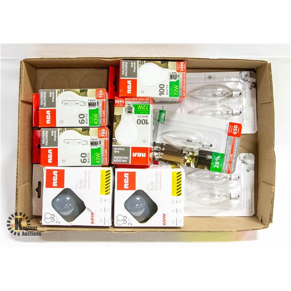 FLAT OF ASSORTED LIGHT BULBS