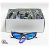 Image 1 : 12 PAIRS OF BLACK WITH BLUE LENS SPORT SUNGLASSES