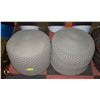 Image 1 : 2 SHOWHOME GREY KNIT OTTOMAN SEATS-ESTATEÿ