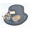 Image 1 : ESTATE BLACK TOP HAT WITH STEAM PUNK GLASSES