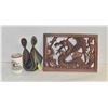 Image 1 : CARVED WOOD DRAGON & ART GLASS TWISTED-ESTATE