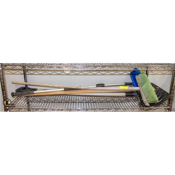 PUSH BROOM AND SNOW SHOVEL