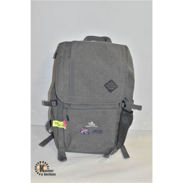 GREY HIKING BACKPACK W/INNER PADDED COMPUTER SPOT