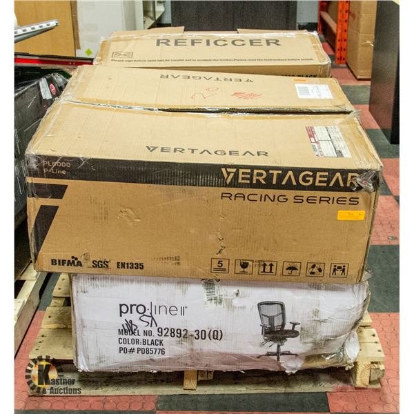 PALLET OF AMAZON RETURN GAMING AND OFFICE CHAIRS
