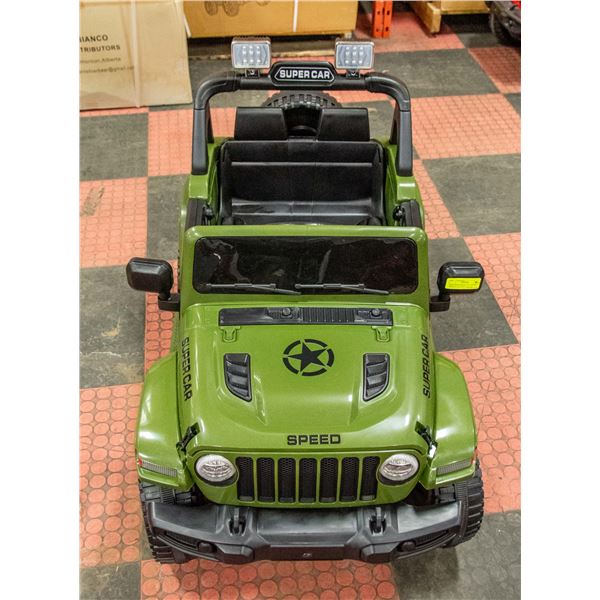 NEW ARMY GREEN 12V, 3-SPEED REMOTE CONTROLLED CAR