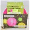 Image 1 : 10" OUTDOOR SOLAR POWER LANTERN,PINK