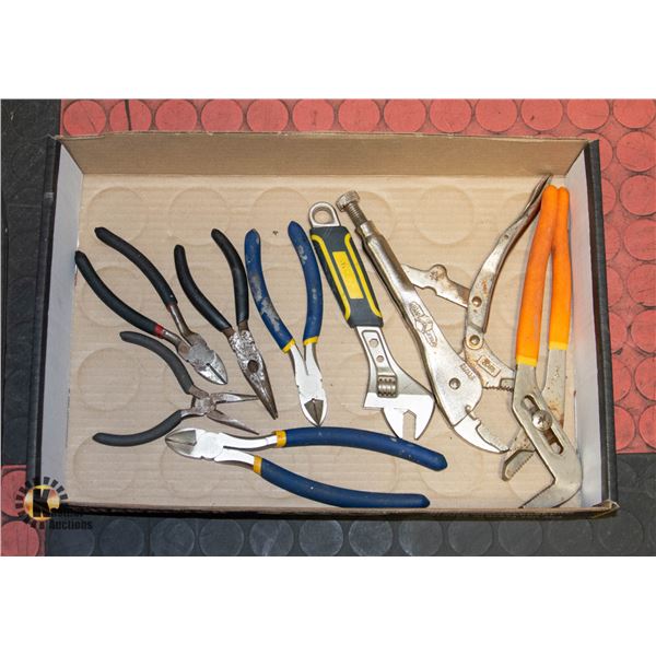 FLAT OF PLIERS AND WRENCHES