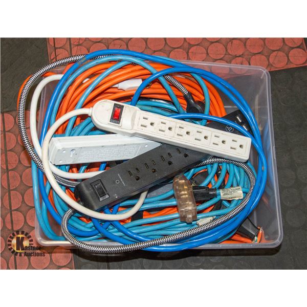 4 EXTENSION CORDS WITH 3 POWER BARS