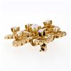 Image 4 : Vintage 14K Yellow Gold Cultured Pearl Detailed Textured Open Work Brooch Pin