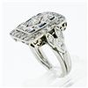 Image 9 : Antique Art Deco French 18k Gold Rose & Single Cut Diamond Square Platter Ring