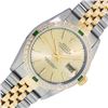 Image 1 : Rolex Mens Two Tone Champagne Index And Diamond Emerald Datejust 36MM