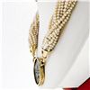 Image 4 : Vintage 18k Gold 16 Strand Pearl Necklace Spanish Piece of Eight Coin Pendant