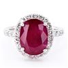 Image 2 : 5.87 ctw Ruby and 1.03 ctw Diamond Platinum Ring