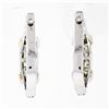 Image 3 : 14K White Gold 0.75 ctw Princess Cut Invisible Set Diamond Huggie Hoop Earrings