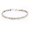 Image 2 : 14k Two Tone Gold 7" 1.74 ctw Pave and Burnish Set Round Diamond Tennis Bracelet