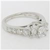 Image 3 : 14k White Gold 1.50 ctw 3 Radiant Diamond Engagement Ring w/ Round Accents Sz 5.