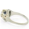 Image 9 : Antique Art Deco 20k White Gold Diamond and Sapphire Engagement Ring
