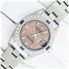 Image 2 : Rolex Ladies Quickset Salmon Arabic & Sapphire Diamond Datejust 26MM