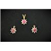 Image 2 : Ruby & Diamond Pendant & Earrings (missing earring wires)