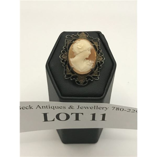 Sterling Silver Cameo Brooch