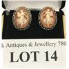 Image 1 : Lovely Vintage Silver Cameo Earrings