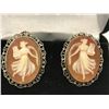 Image 2 : Lovely Vintage Silver Cameo Earrings