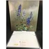 Image 3 : Linda Jenson Ltd Edition Lithograph Cottage Print & Delphinium Floral Painting