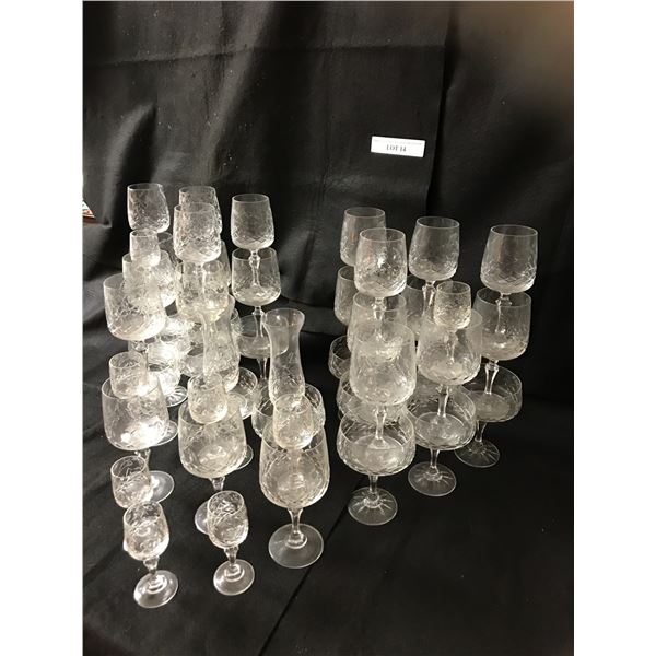 Huge Asst of Crystal Wine Glasses