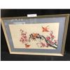 Image 1 : Beautiful Asian Birds in Cherry Blossom Tree Silk Embroidered Picture
