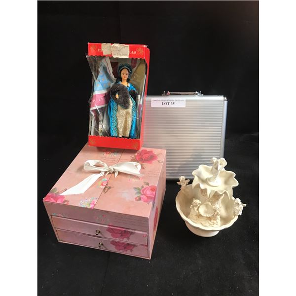 1512-1548 Catherine Parr – A Peggy Nisbet Doll, Pink Floral Photo Album Box, Battery Operated Water 