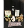 Image 1 : Ceramic Unicorn Piggy Bank, Tealight Holders incl Metal & Glass Wall Tealight, Small Planter, Glass 