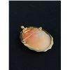 Image 2 : Beautiful High Relief Shell Cameo Brooch/ Pendant, Marked 14K and Signed