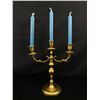 Image 1 : Solid Brass Candelabra w/Candles