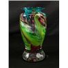 Image 2 : Gorgeous Blown Glass Art Glass Vase Signed Thorn Glass 2002 - 6.5" Tall