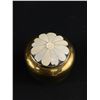 Image 2 : Unique Vintage Brass Box w/Ivory Floral Inlay On Lid