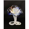 Image 2 : Vintage Art Glass Lot - Murano Style Hand Blown Trumpet Vase-Hand Blown Dolphin - Fish Paper Weight,