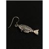 Image 2 : Tested & Marked .925 Sterling Vintage Pierced Fish Dangle Earrings 1 3/4" Long